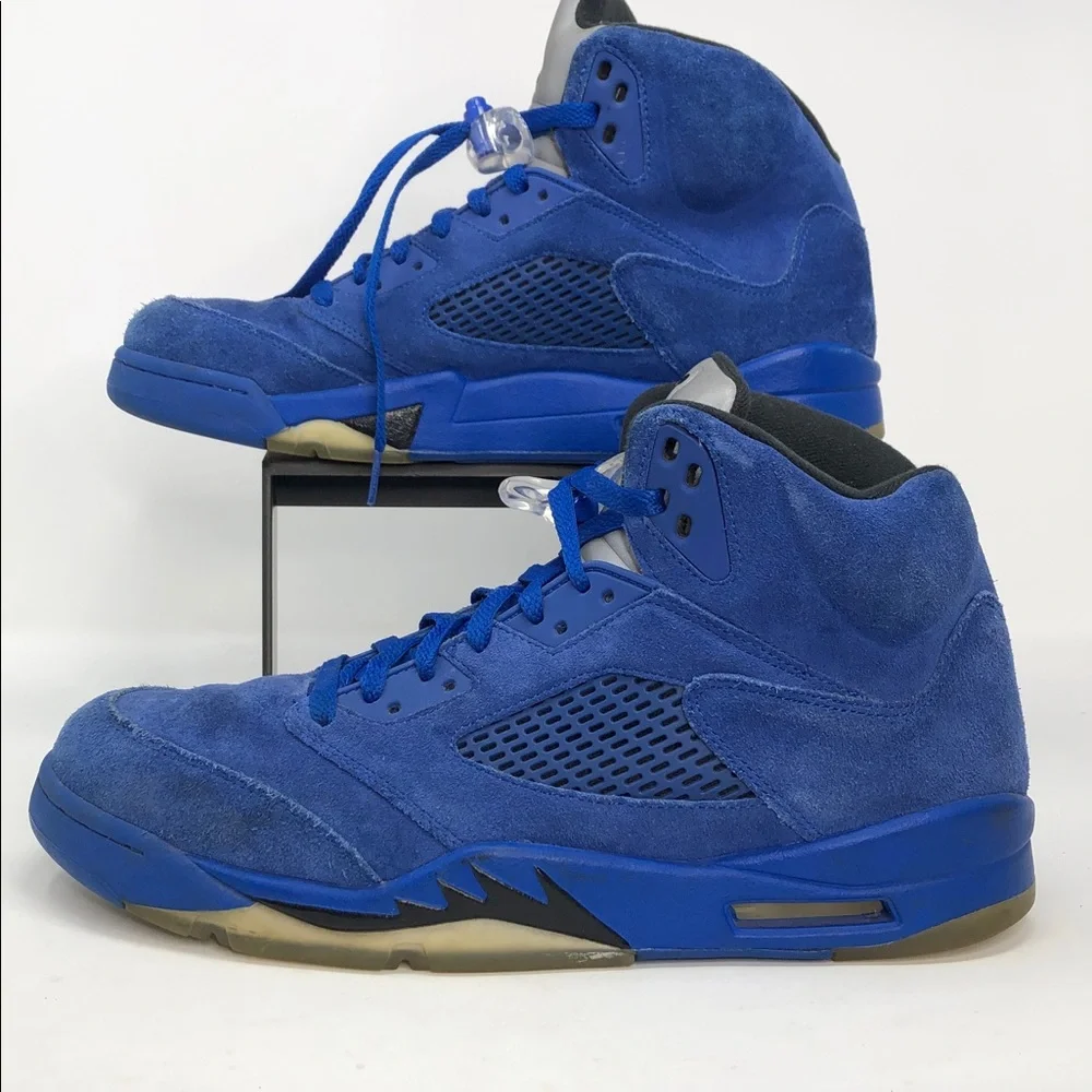 Air Jordan 5 Retro Blue Suede 136027-401 Authentic Men’s Sneakers - Size 11.5